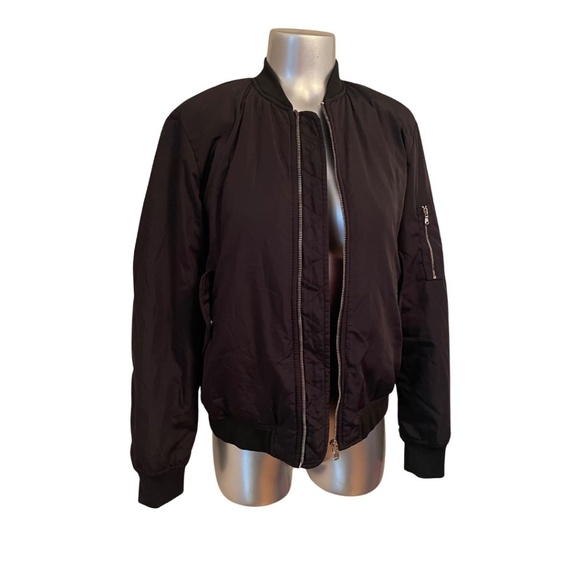 Zara Lightweight Black Bomber Jacket – Size S - Picture 2 of 5